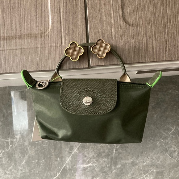 Longchamp Handbags - Longchamp Le Pliage Canvas Mini Handbag-Dark Green